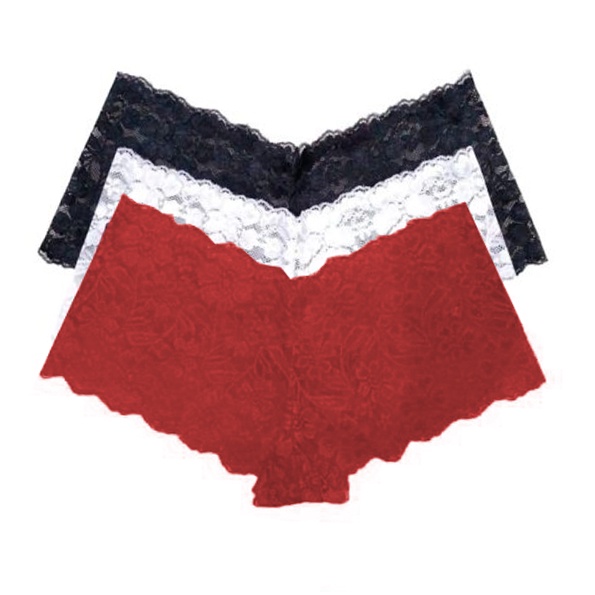 Kit 3 Calcinha Caleçon Renda Tanga Luxo Short Calesson Sexy Confortável Feminino em Oferta na Shopee