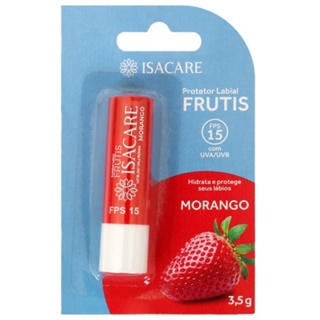 Protetor Labial Morango FPS 15 Com Cor Frutis Isacare 3,5g em Oferta na Shopee
