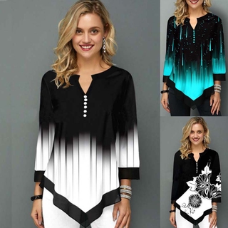 Blusa Feminina Plus Size Folgada Gola V P-5Xg