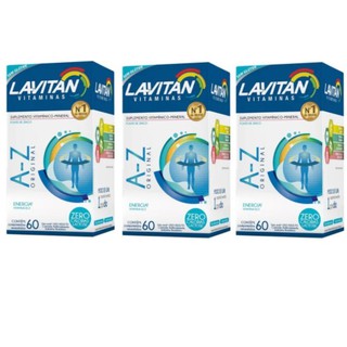 Kit com 3 Lavitan A-z Cimed com 60 Comprimidos Original