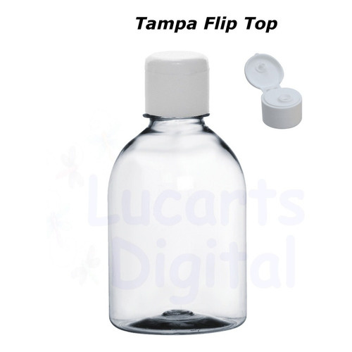100 Frasco Plástico Para Álcool Em Gel 250 Ml Tampa Flip Top