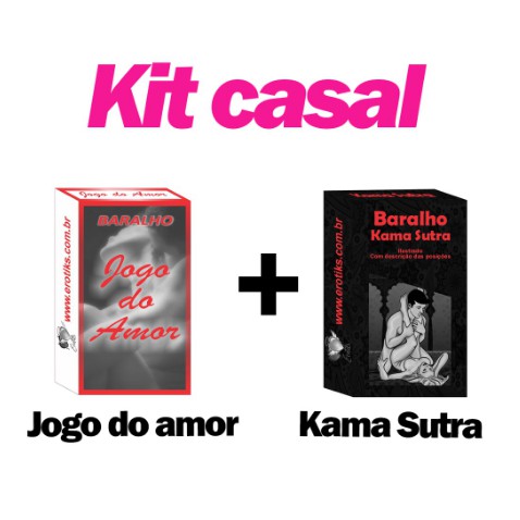 Kit Jogos do Amor com 1 Baralho Erótico Kama Sutra, 1 jogo de