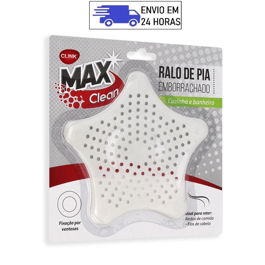 Tampa Protetor de Ralo Pia Banheiro Silicone Borracha Estrela Ventosa Branco