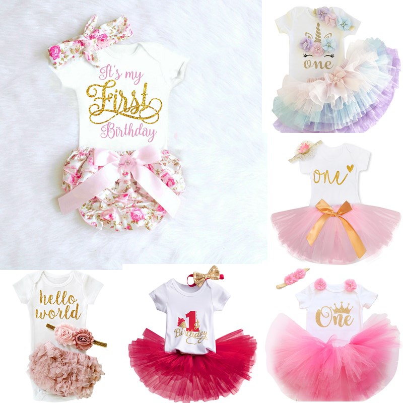 WFRV Baby Clothes Sets Newborn Outfit Birthday Clothes Infant Clothing Girl  Romper Tops Baby Baptism Cotton Clothing | Shopee Brasil