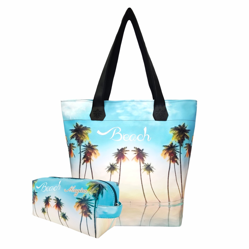 Bolsa Feminina Nécessaire Feminina Praia Adulto Céu Azul Magicc Bolsas BN-082