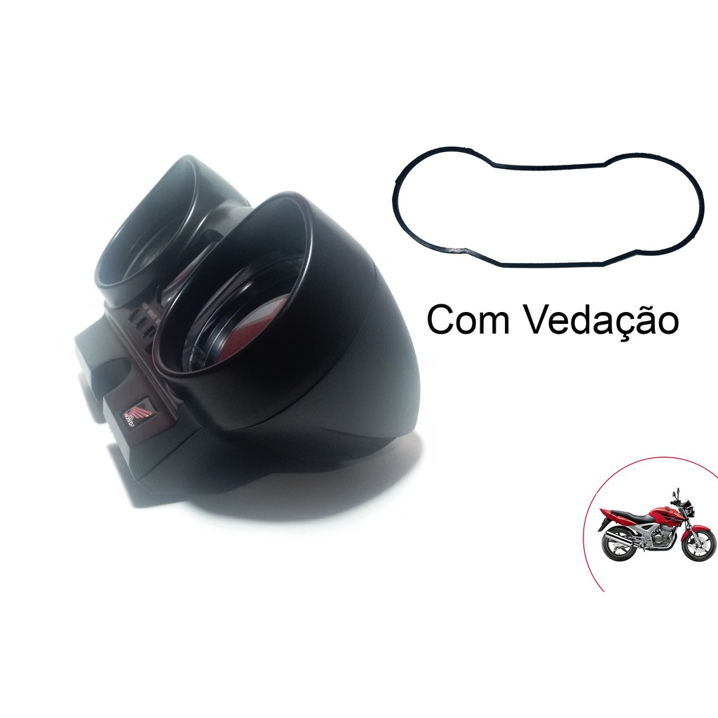 Kit de Carcaças com Vedação Painel Honda Twister CBX 250 Preta Com logo Honda