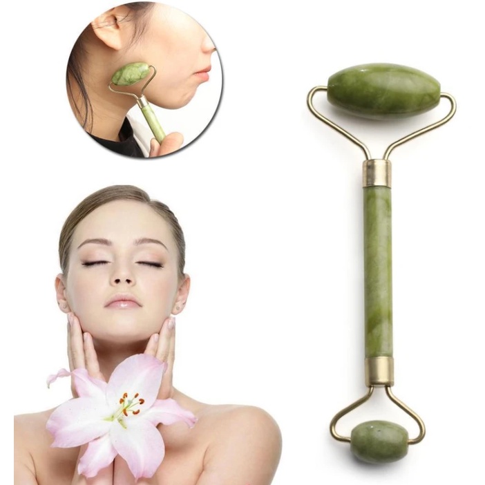 Rolo Massageador Facial Pedra Jade Roller Natural Anti Rugas Massoterapia Importado