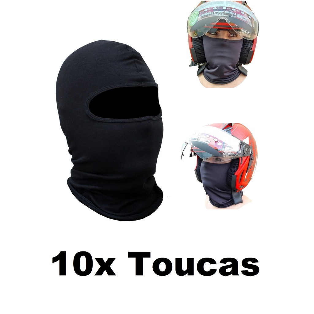 Kit 10 - Touca Ninja Balaclava - Frio Inverno / Moto Motoboy Motoqueiro / Ciclismo Bike - UV+50