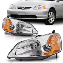 Par Farol Civic 2001 2002 2003 2004 Cromado Pisca Ambar