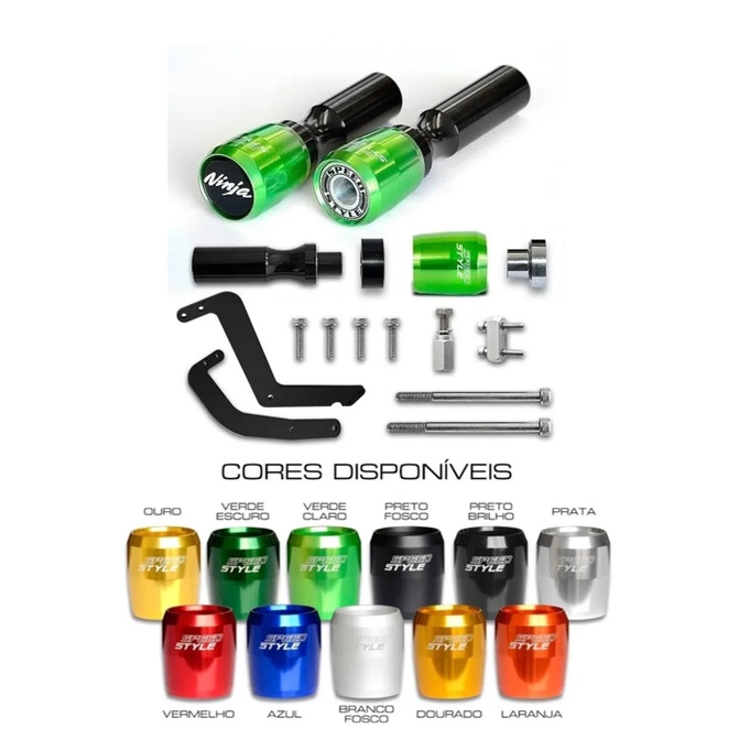 Slider dianteiro motor Speed Style Kawasaki Ninja 250 todos os anos