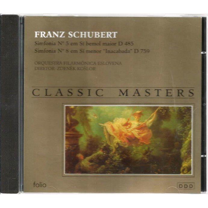1093 Mcd- Cd Original 1997- Classic Master- Franz Schubert- Sinfonia nº. 5- Sinfonia nº. 8