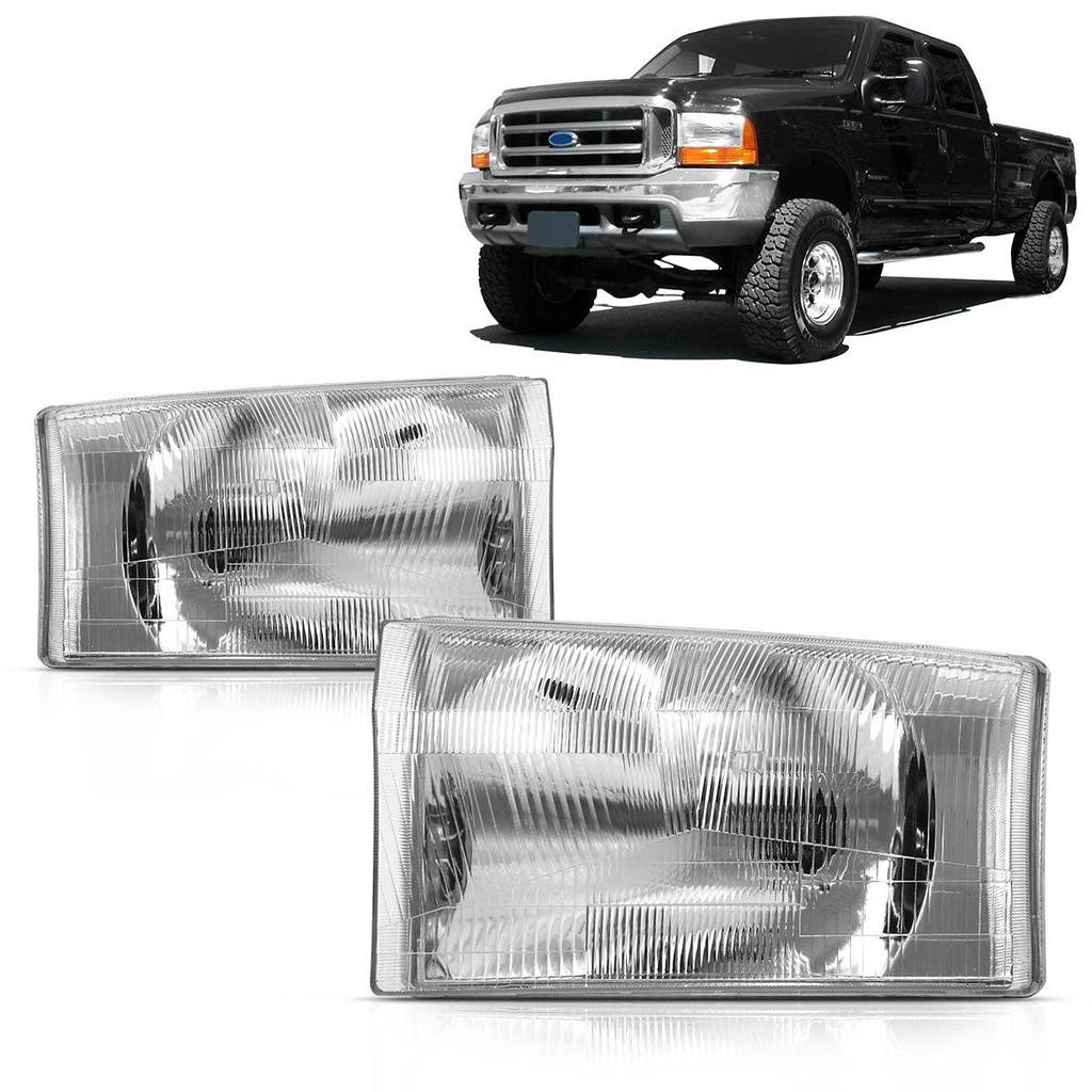 Farol F250 F350 F4000 98 99 2000 2001 2002 2003 2004 2005 2006 Foco Simples Cromado em Oferta na Shopee