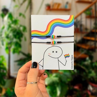 kit Pulseiras Flork Pride LGBT Casal Amizade Namoro Meme