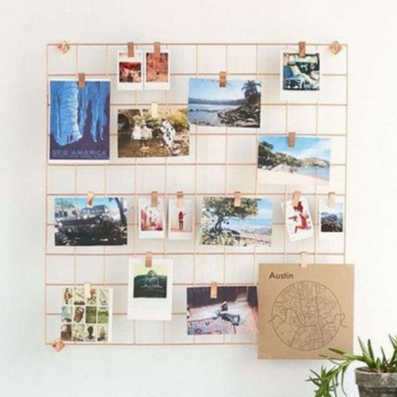Kit 2 Tela Aramada 40x40 Rose - P/ Memory Board com 8 Mini Prendedores