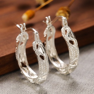 S925 Sterling Silver Rodada Zircon Brincos Feminino Simples Atmosfera Exagerada Personalidade Presentes De Jóias Por Atacado
