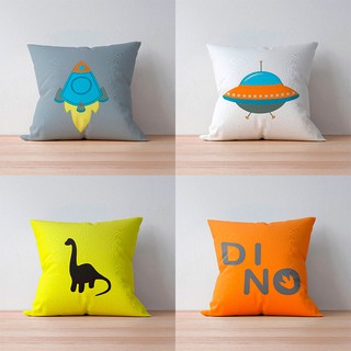 Almofada Decorativa Quadrada | Almofada com Desenho | Dinossauro | Astronauta