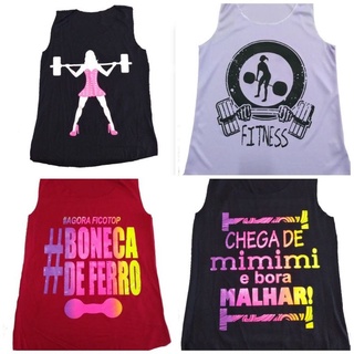 03 Regatas Fitness Feminina Academia Treino Preço De Atacado