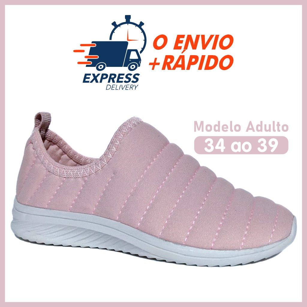 Tênis feminino meia sem cadarço calce fácil leve nude lançamento novidade adulto barato em Oferta na Shopee