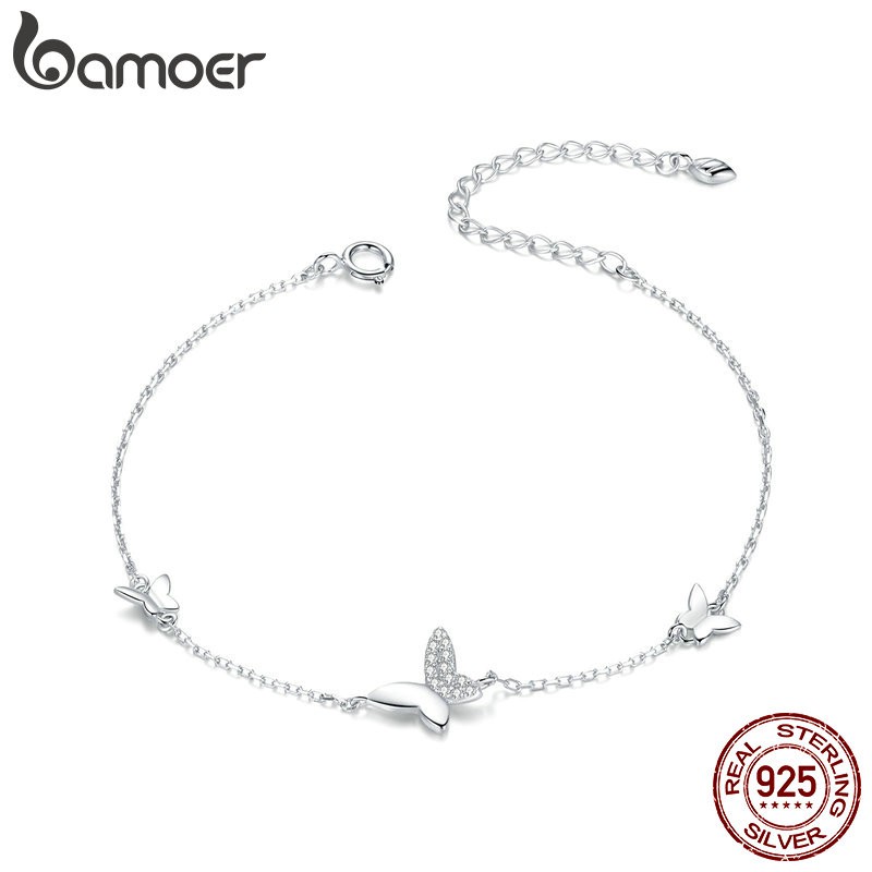 BAMOER 925 Sterling Silver Orignal Bracelet Fit Women Wedding Engagement Statement em Oferta na Shopee