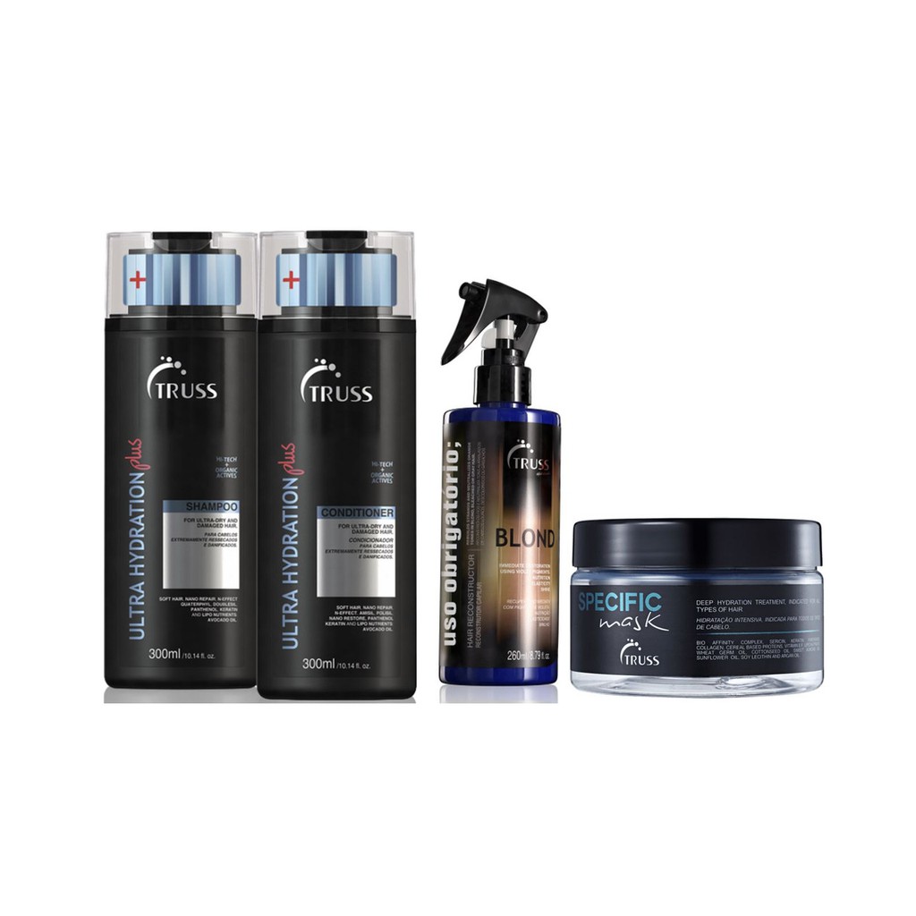 Truss Ultra Hydration Plus Shampoo e Condicionador e Máscara Specific e Uso Obrigatório Blond