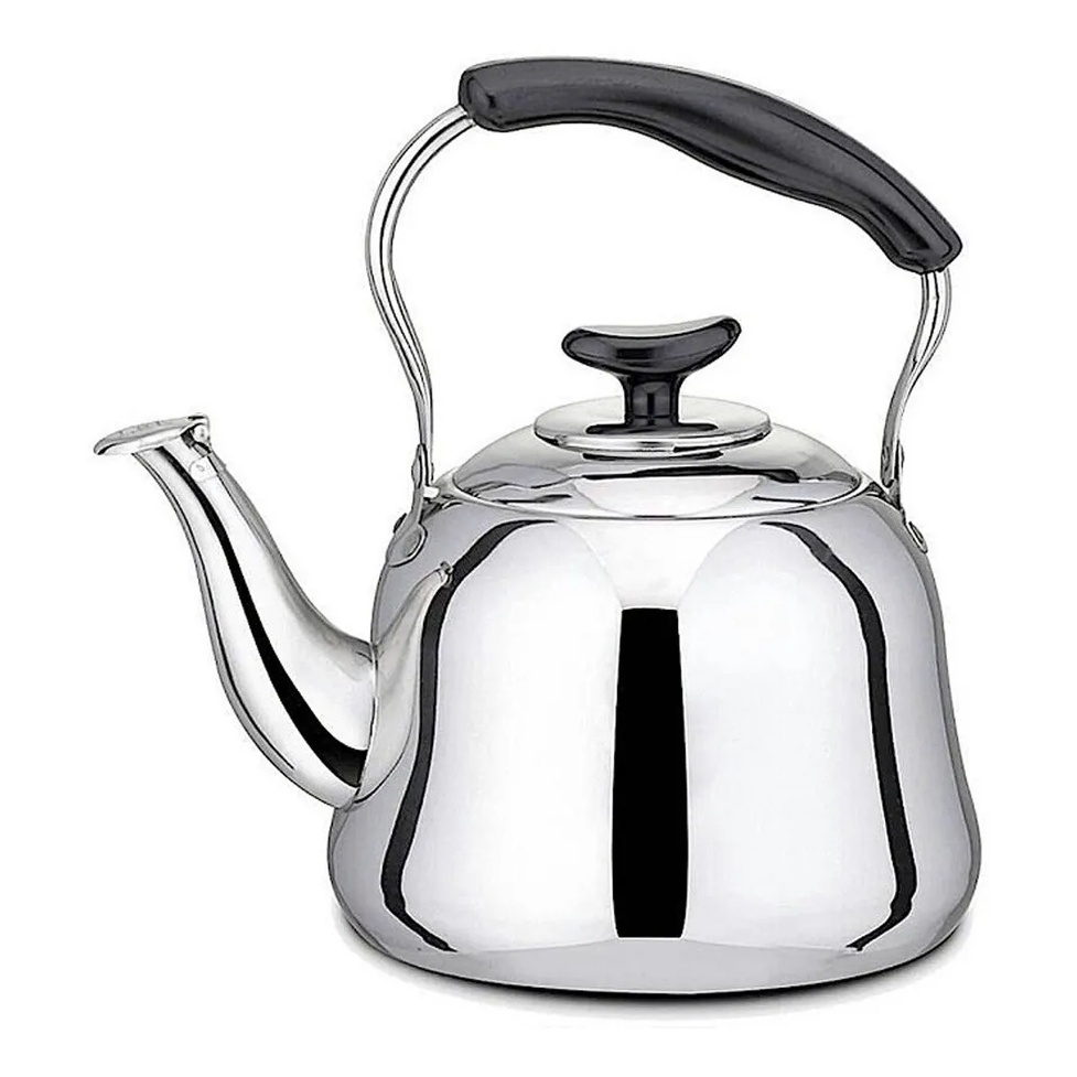 Chaleira Em Aço Inox De Qualidade 2,5 Litros Ke Home Compatível Fogão Cerâmico Indução Elétrico e a Gás