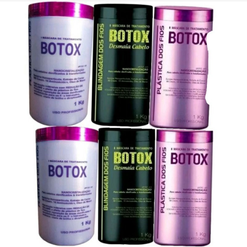 kit 2 Botox Plástica Dos Fios + 2 Blindagem + 2 Matizador | Shopee Brasil