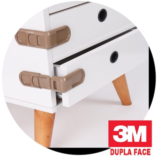 Trava Lateral de Gaveta Bege Segurança Bebê - Adesivo 3M VHB em Oferta na Shopee