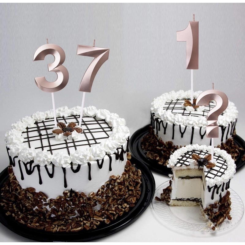 2 Vela De Aniversário Designer ROSE GOLD - MANDAR NÚMERO POR MSG em Oferta na Shopee