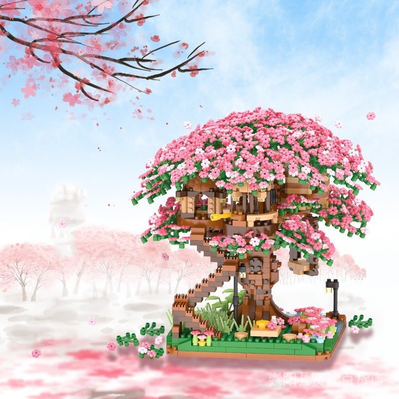 Sakura 2138pcs Rosa Menina Casa Na Árvore Compatível Com Lego Pequeno Partículas Building Block Toy Presente Decoração E519