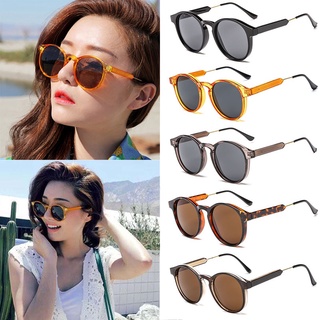 Mulheres Homens Unisex Clássico Rodada Óculos De Sol Retro Liga De Ouro Perna UV400