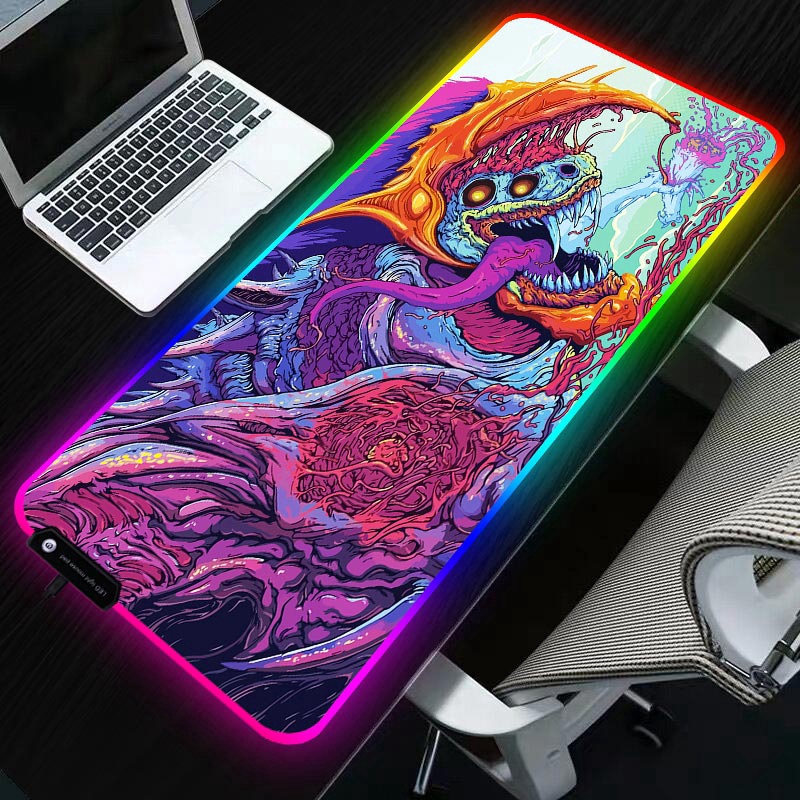 Mousepad Grande de 800x300 com Luz RGB para Game / Mousepad Colorido