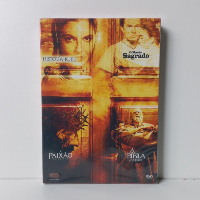 Box Dvds A Paixão de Cristo, A Bíblia... No Início, O Manto Sagrado, A História de Ruth - 4 Filmes - Original Lacrado