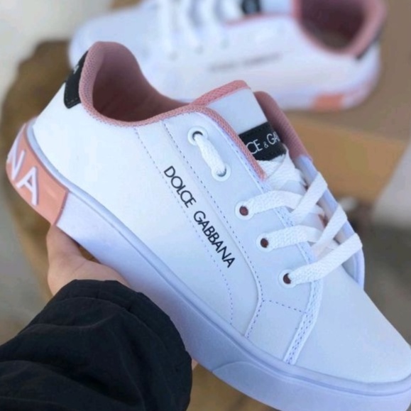 Tenis Dolce gabbana Feminino Casual Branco Rose envio imediato | Shopee ...