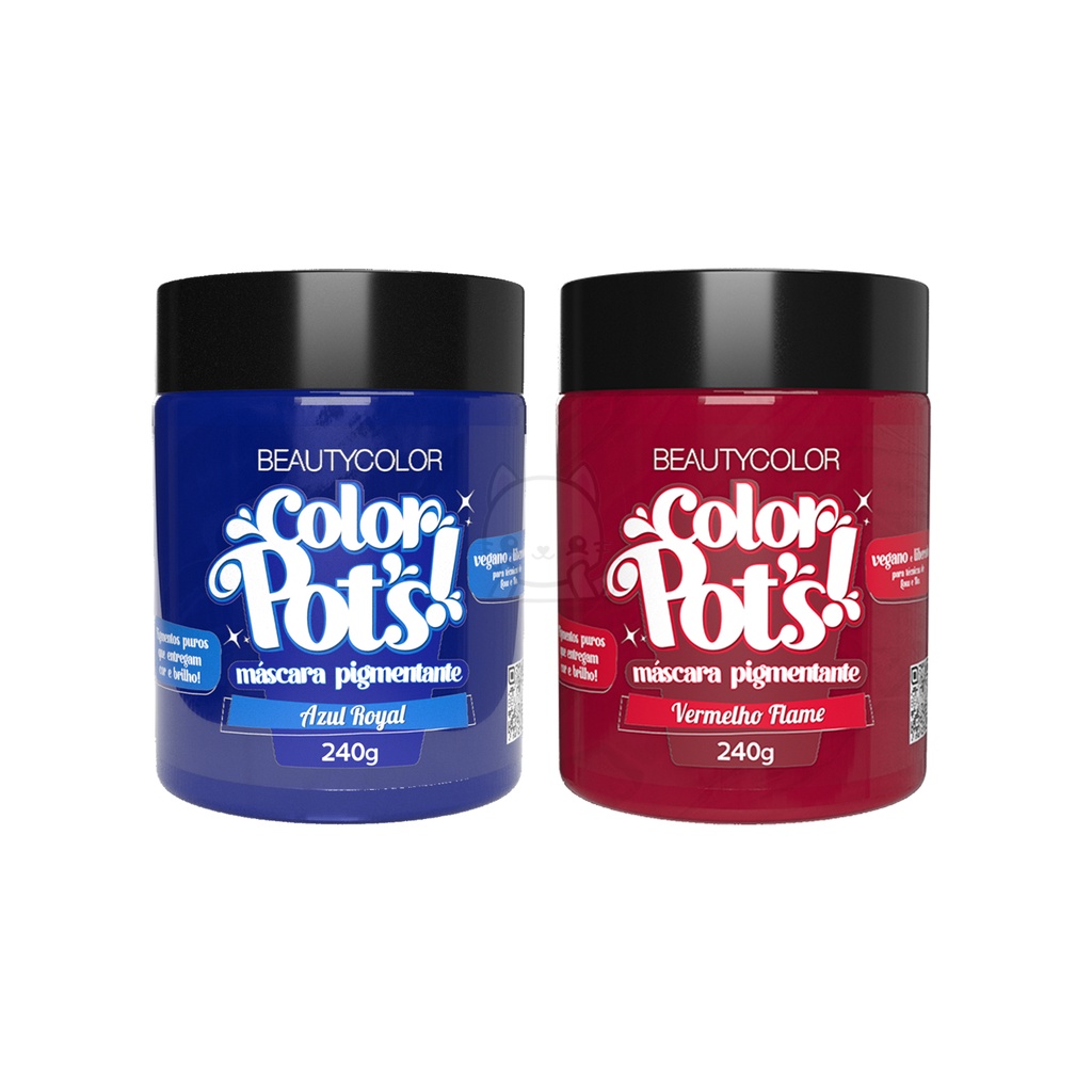 Kit Color Pot's Azul Royal + Vermelho Flame - Beauty Color