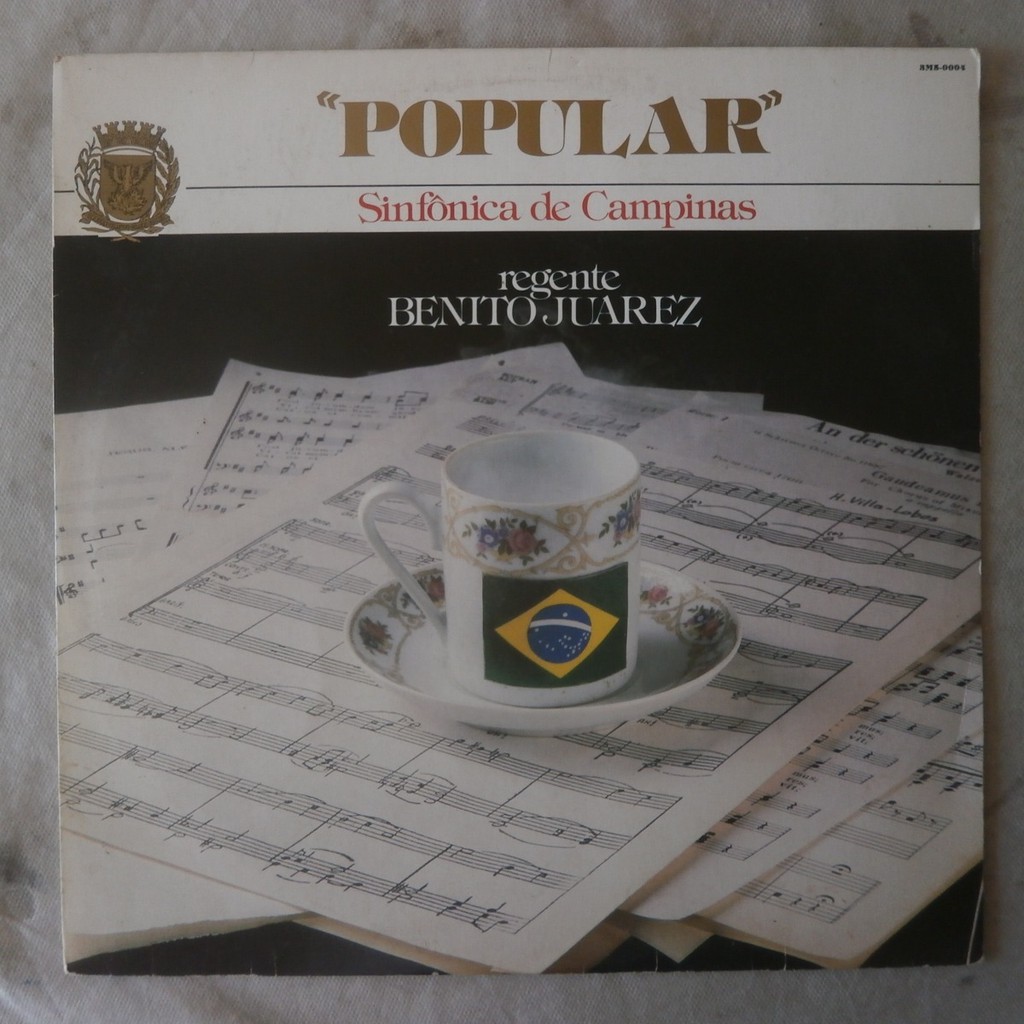 Lp Sinfônica De Campinas 1987 Popular Regente Benito Juarez, disco de vinil com encarte
