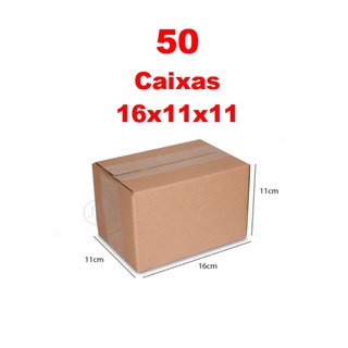 50 caixas de papelão 16x11x11 envio, sedex, correios