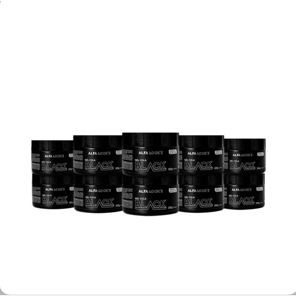 FARDO Gel Cola Black Alfa Looks 300g Caixa com 24 Unidades Shopee