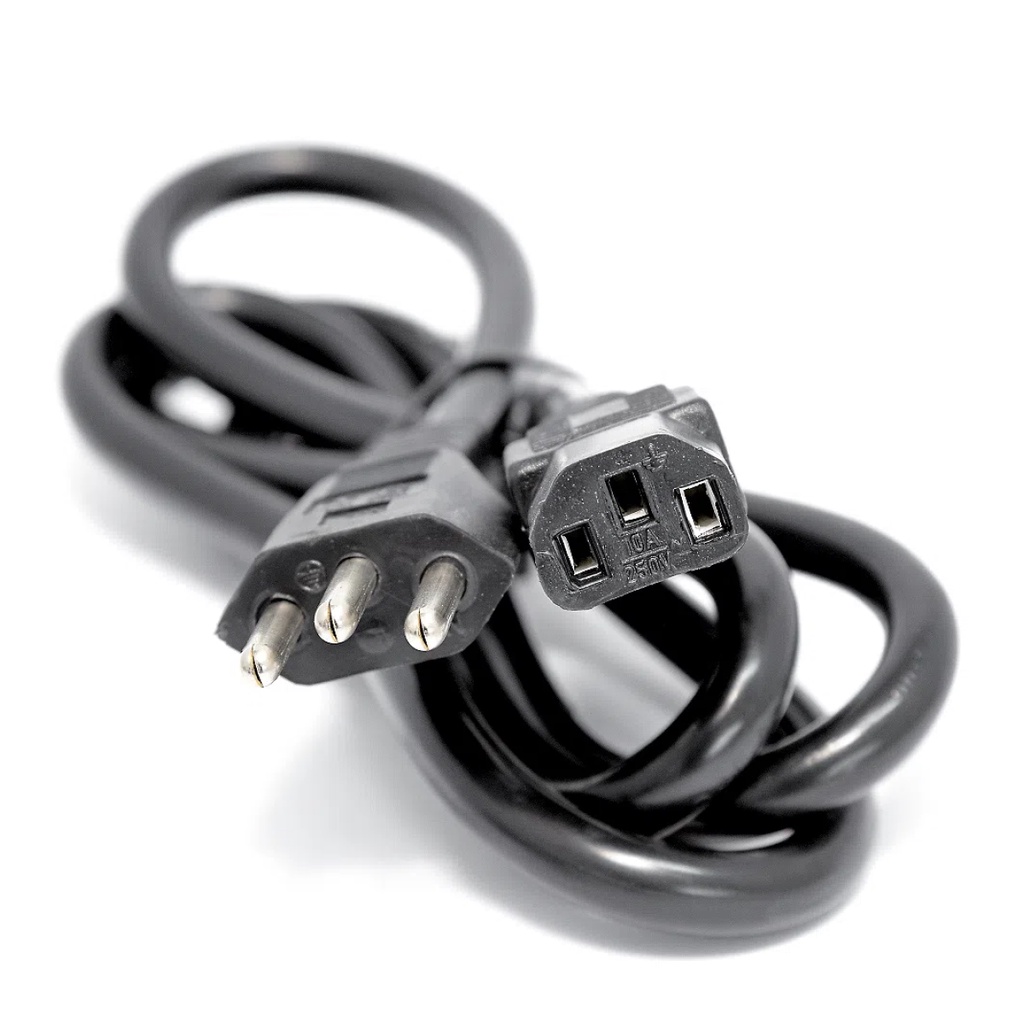 Cabo De Força 10A Energia Tripolar 1,20 Metros Para Monitores Fontes Eletroportáteis