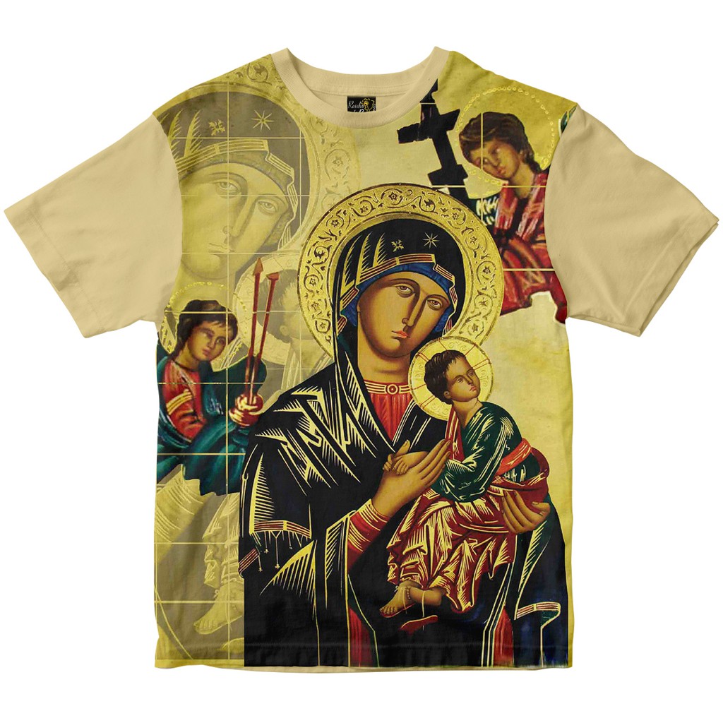 Camiseta Perpétuo Socorro Rainha do Brasil bege