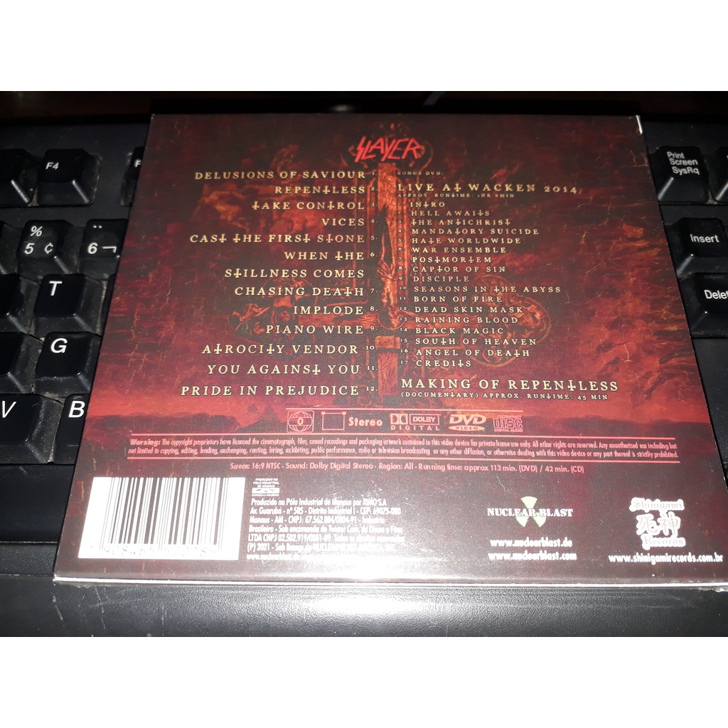Slayer Repentless - Duplo Cd + Dvd - Formato Cruz Novo!! | Shopee Brasil