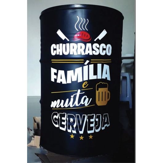 Adesivo Decorativo Tambor Churras Familia Cerveja 40x60