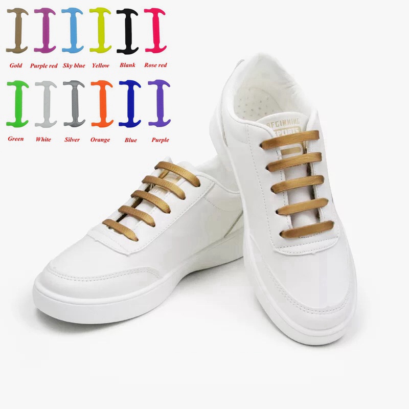 12 Pçs/Set Nenhum Laço Cadarços Elásticos De Silicone Crianças Homens Mulheres Preguiçoso Martelo Tipo Tênis Cadarço Sapato Acessórios