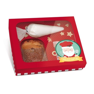 Caixa Panetone Kit Confeiteiro Noel Chef -Cromus Natal-Rizzo em Oferta na Shopee