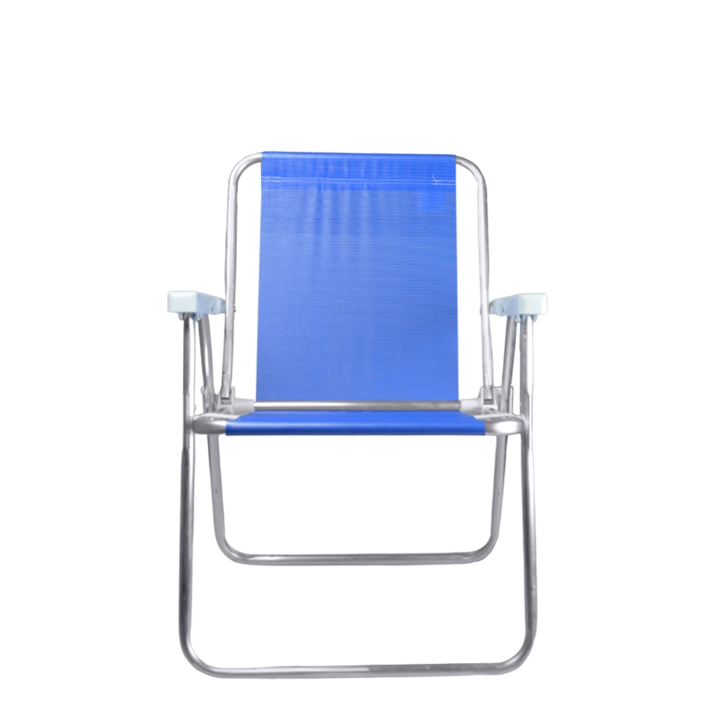 Cadeira De Praia/ Pesca/ Jardim Alta Em Alumínio Dobrável Azul - Marca Mor em Oferta na Shopee