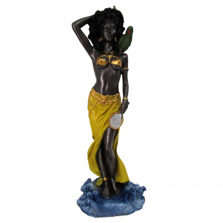 Imagem Oxum Resina 23 cm Escultura Orixá Umbanda Candomblé