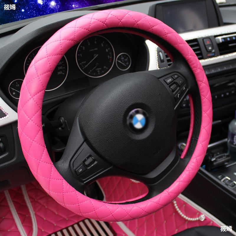 Capa De Volante Do Carro Super Macia Esponja Mais Grossa 38cm 14.9 Polegadas Redondo SUV Sedan MPV Rosa Preto Vermelho B