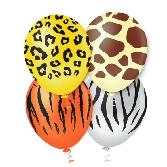 25 unid. BALÃO DE AR  N. 9 estampada animal selva zebra /onça / tigre/girafa ,BEXIGA decorada festa safari  numero 9" em Oferta na Shopee