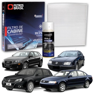 Filtro de Cabine para Ar Condicionado Golf Bora Passat / Audi A3 + Higienizador Limpa Ar Tipo Granada