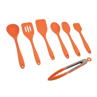 Kit de Utensílios de Silicone com 7 peças Laranja - OIKOS