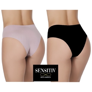 kit com 5 calcinhas tangão sensitiv sem costura corte laser original